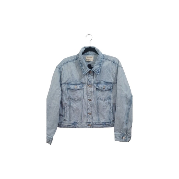 Madewell Oversized Jean Jacket in Junction Wash: Distressed Edition. Size XL - Picture 5 of 11
